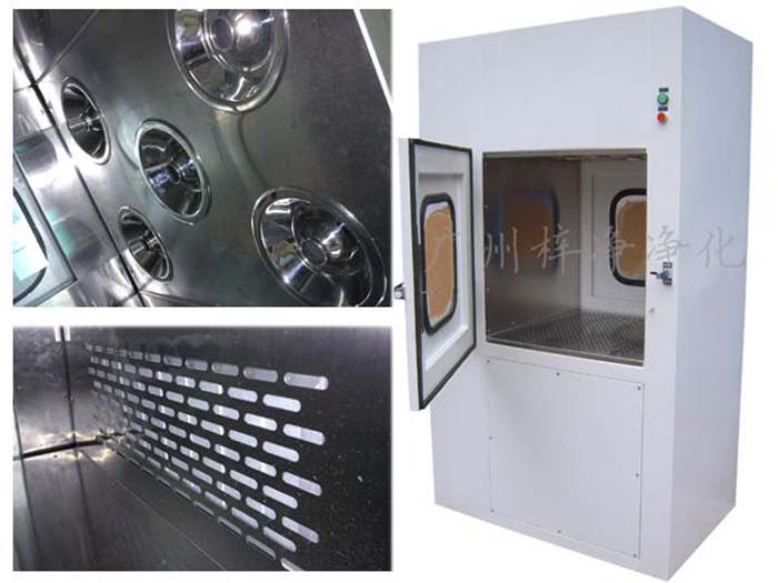 風(fēng)淋傳遞窗吹淋后的氣流通過高效過濾器，如HEPA過濾器，進(jìn)一步過濾掉微小的塵埃和微生物。