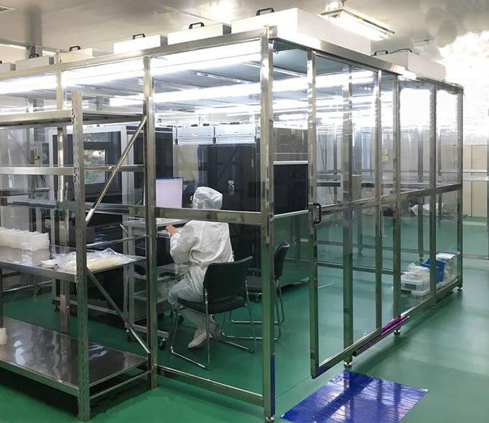 風(fēng)淋室、傳遞窗、潔凈棚、潔凈工作臺(tái)搭配效果圖