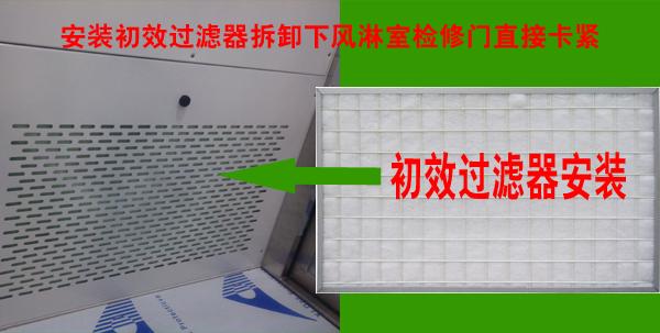 風(fēng)淋室初效過(guò)濾器安裝位置示意圖 風(fēng)淋室初效過(guò)濾器安裝位置示意圖
